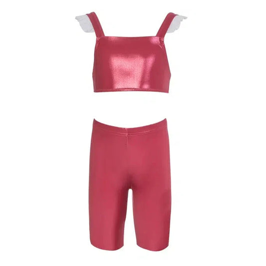 Girls' Leggings & Top Red Satinato