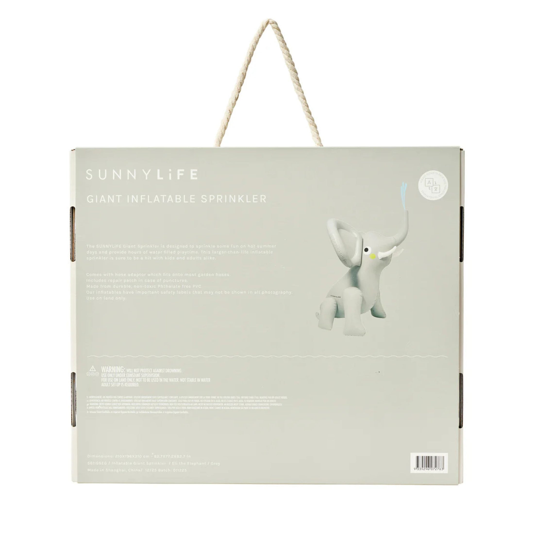 Παιδικό φουσκωτό ψεκαστήρας νερού Eli The Elephant Grey SunnyLife