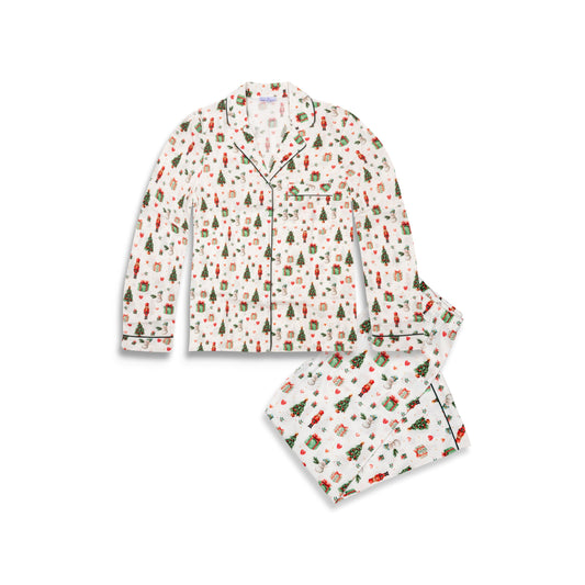 Γυναικεία πιτζάμα Christmas Joy poplin Perle D'azur