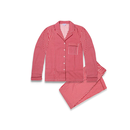 Γυναικεία πιτζάμα Classic holiday red stripes poplin Perle D'azur