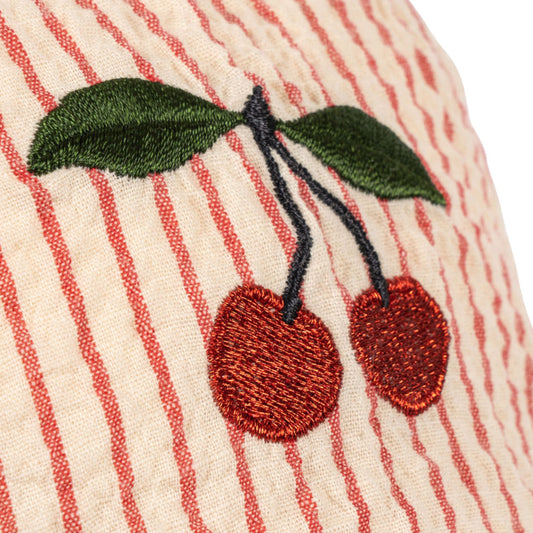 Παιδικό καπέλο Jockey ριγέ με κερασάκι Ellie Konges Slojd