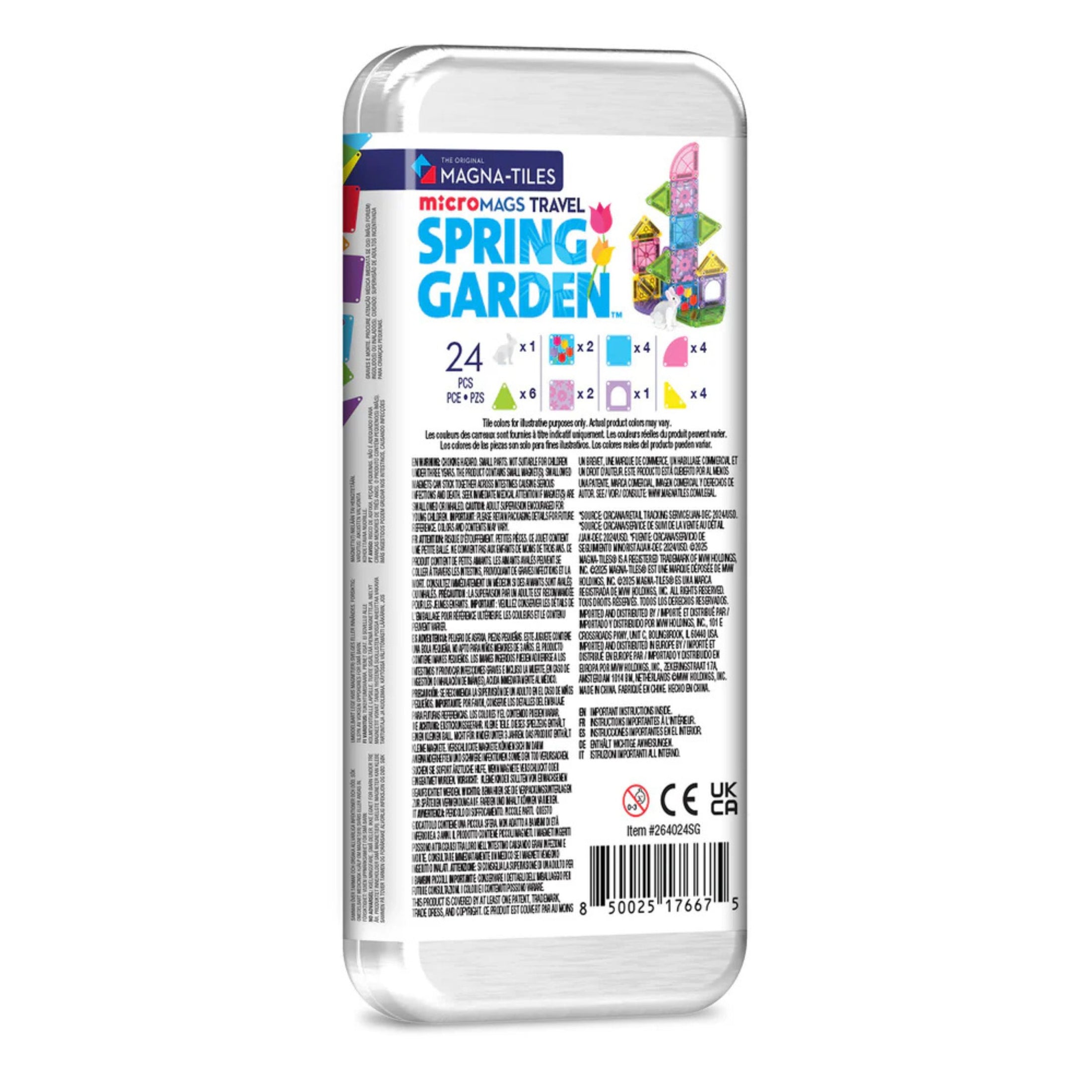 Μαγνητικό παιχνίδι microMAGS Travel Spring Garden 24 τεμάχια Magna-Tiles