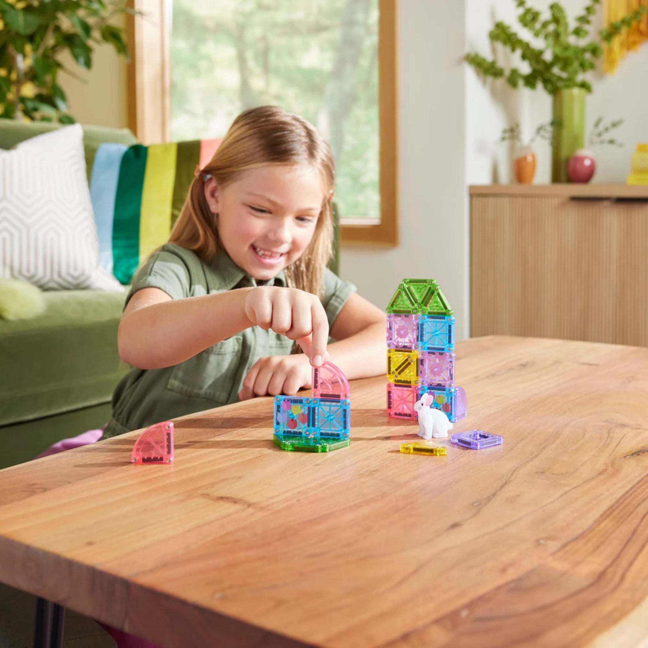 Μαγνητικό παιχνίδι microMAGS Travel Spring Garden 24 τεμάχια Magna-Tiles