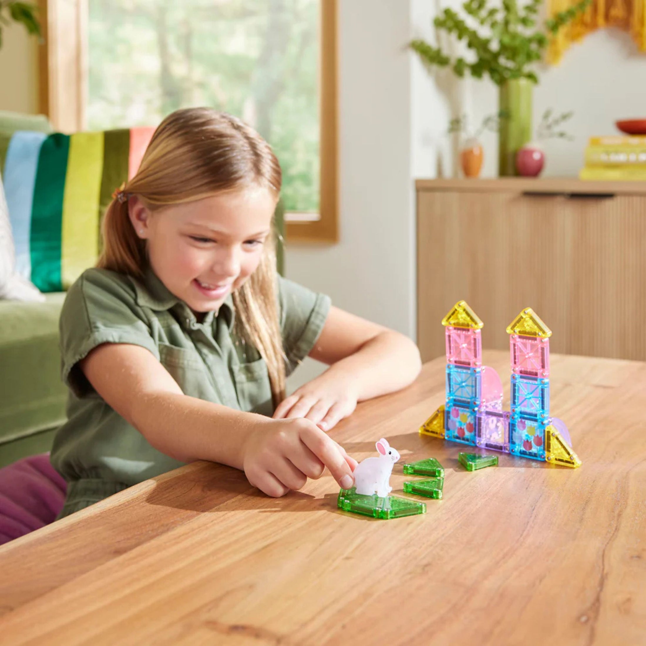 Μαγνητικό παιχνίδι microMAGS Travel Spring Garden 24 τεμάχια Magna-Tiles