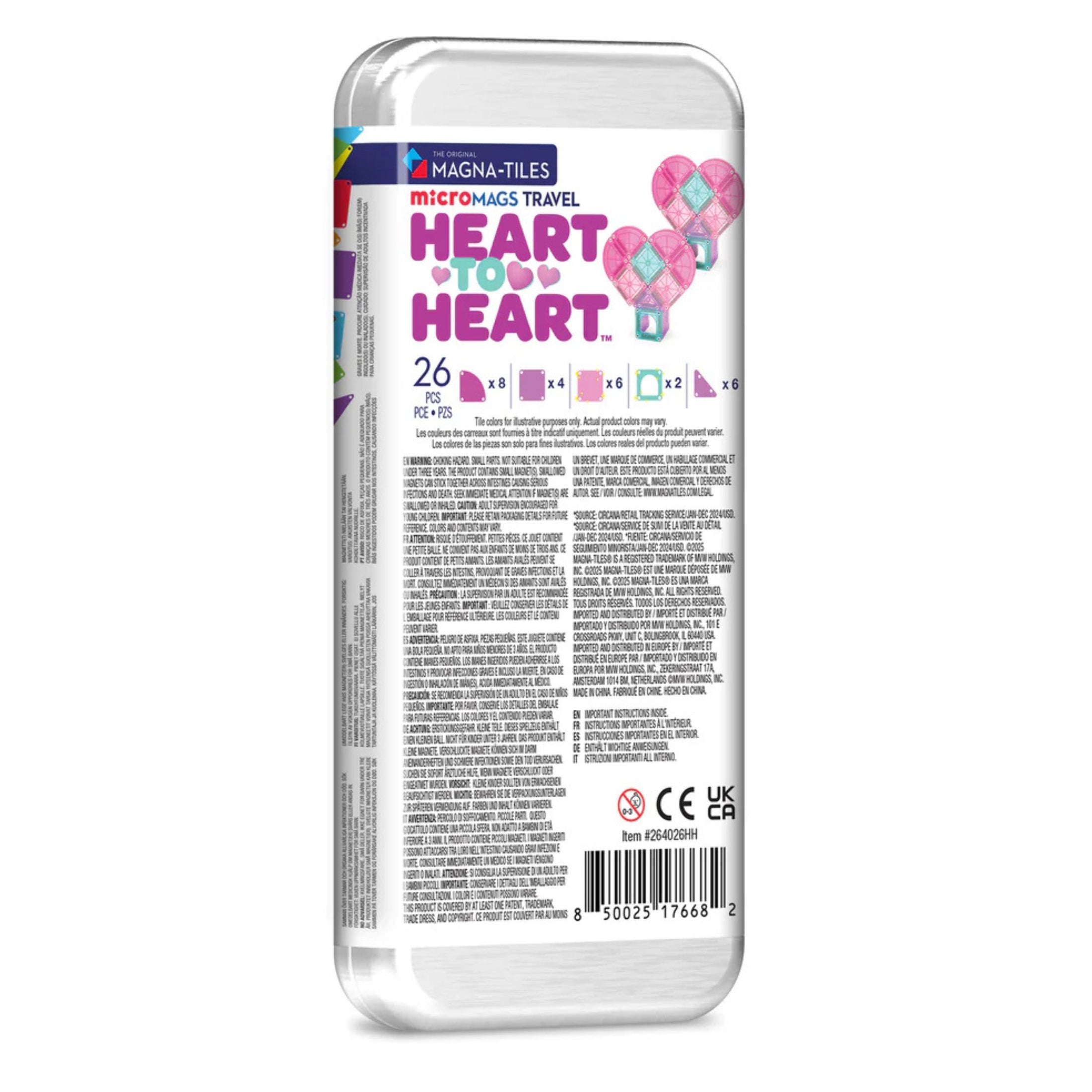 Μαγνητικό παιχνίδι microMAGS Heart to Heart Travel 26 τμχ Magna-Tiles