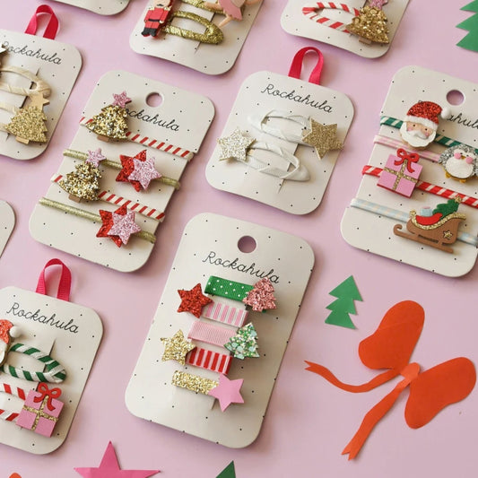 Παιδικά κλιπ μαλλιών Merry Mini Christmas Rockahula