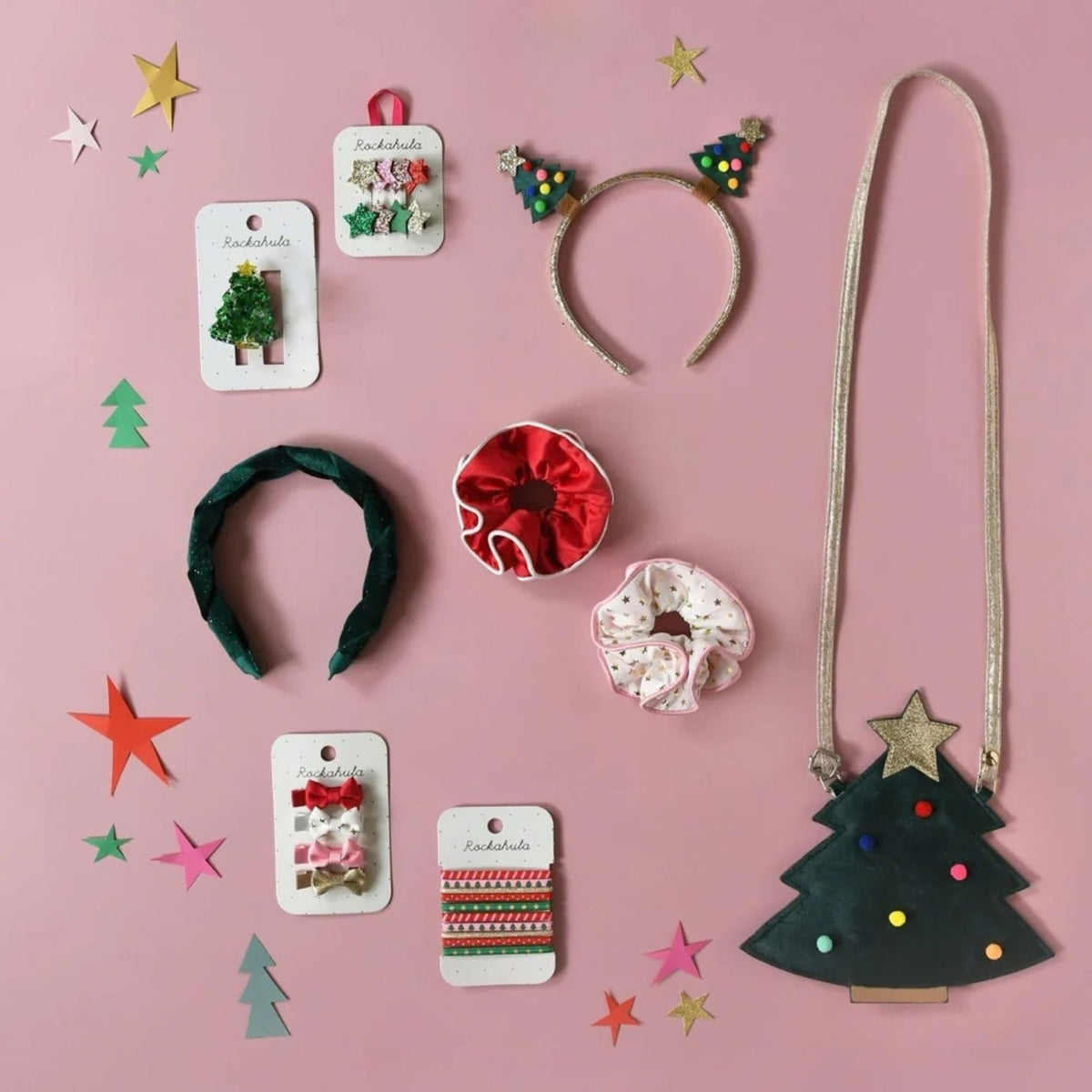 Παιδικά λαστιχάκια μαλλιών με διπλό βολάν Festive Rockahula