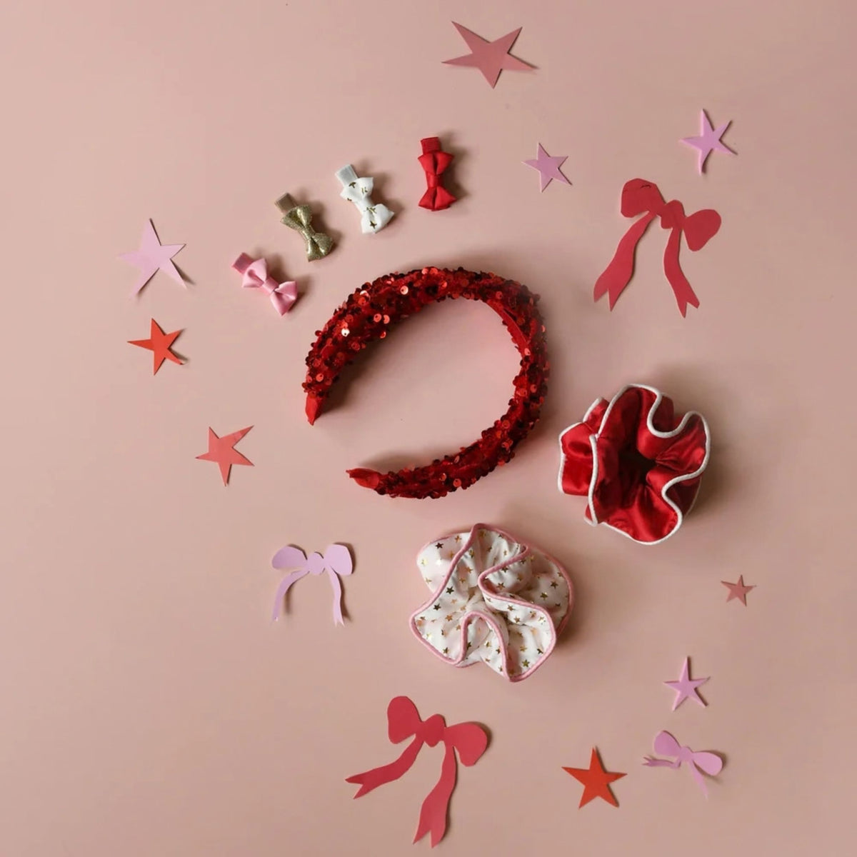 Παιδικά λαστιχάκια μαλλιών με διπλό βολάν Festive Rockahula