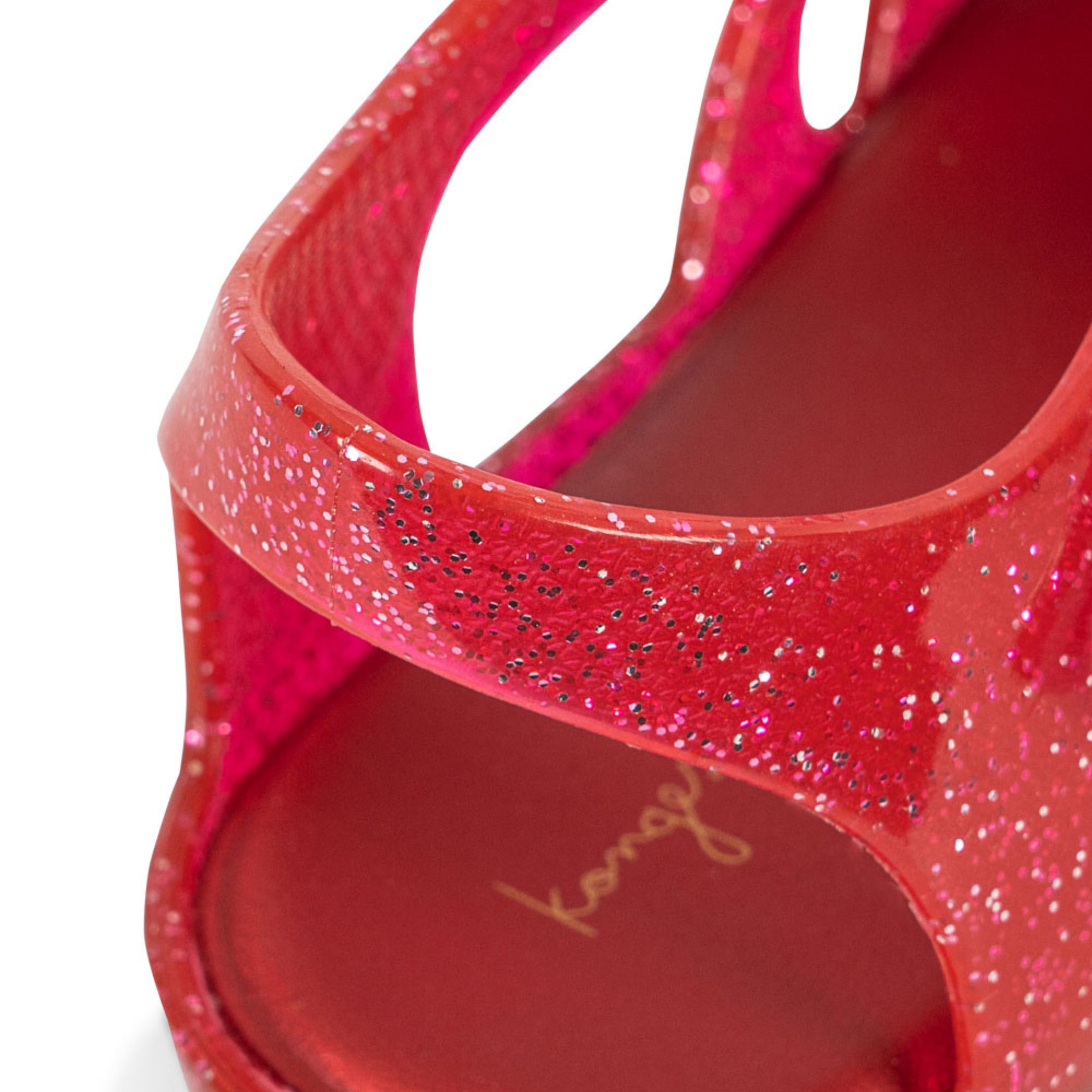 Παιδικά παπούτσια θαλάσσης κόκκινα με glitter & φραουλίτσα Konges Slojd