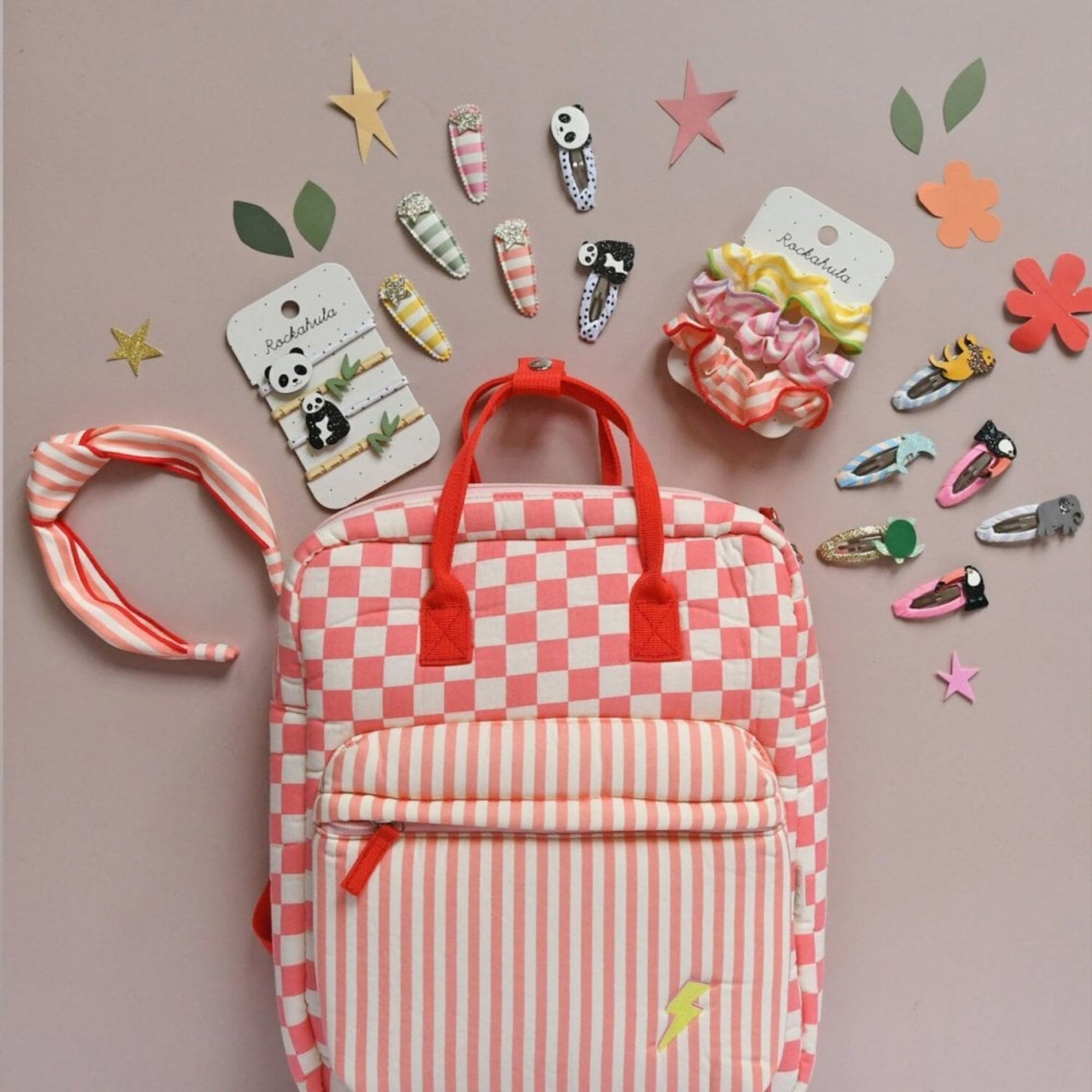 Παιδικά scrunchies μαλλιών με ρίγες Καραμέλα Rockahula