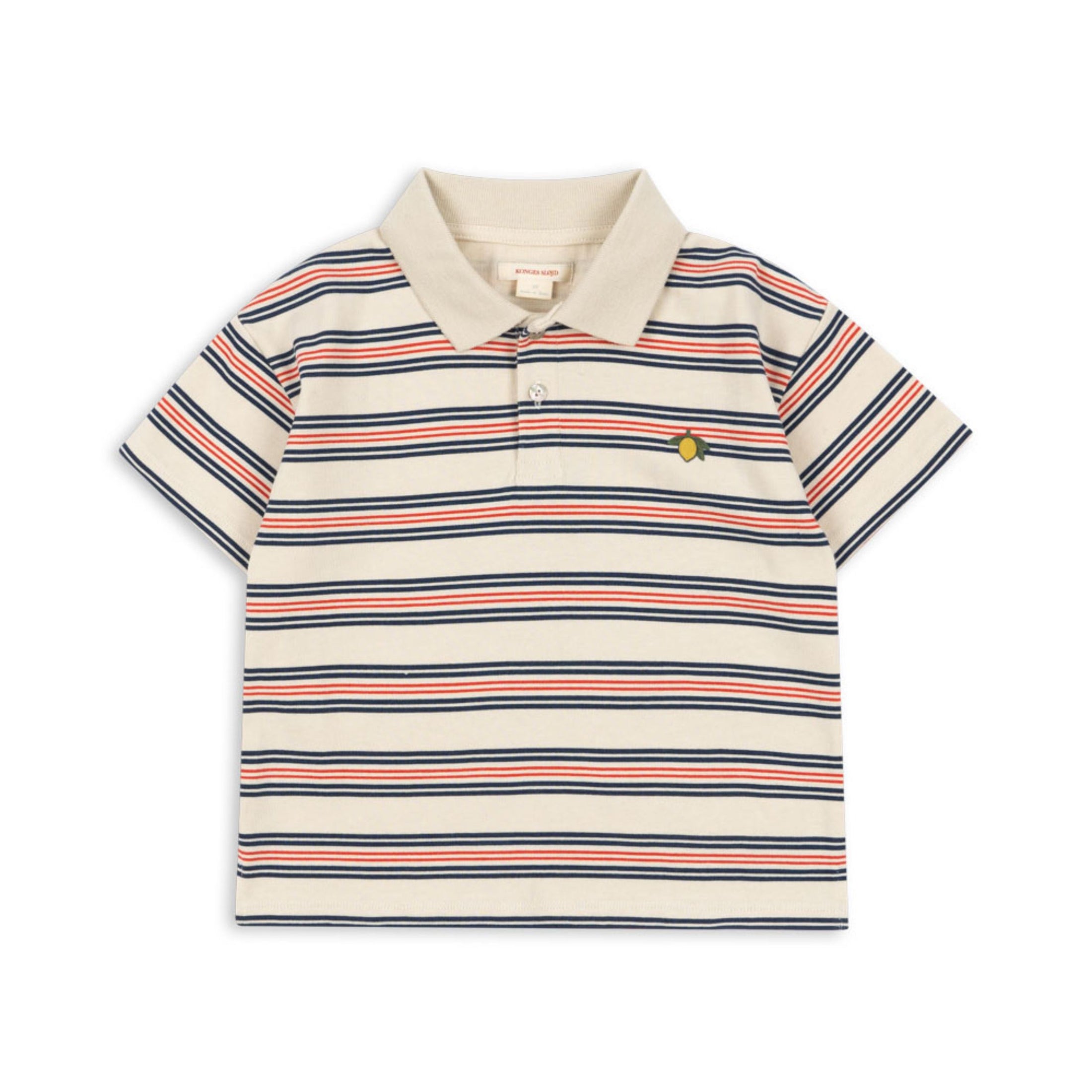 Παιδική μπλούζα πόλο ριγέ με σχέδιο λεμόνι Konges Slojd