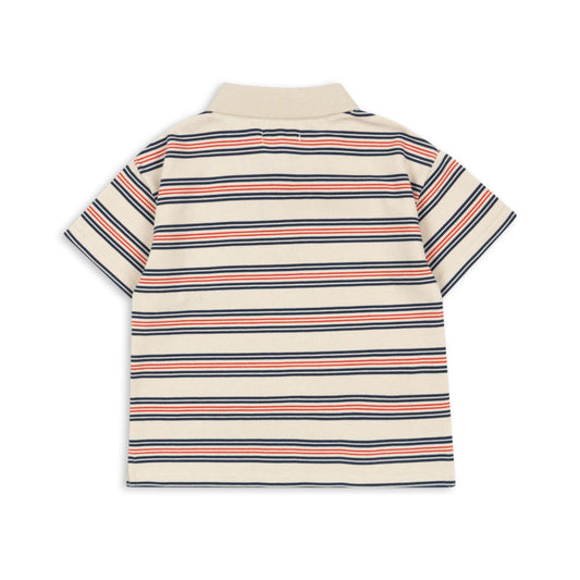 Παιδική μπλούζα πόλο ριγέ με σχέδιο λεμόνι Konges Slojd