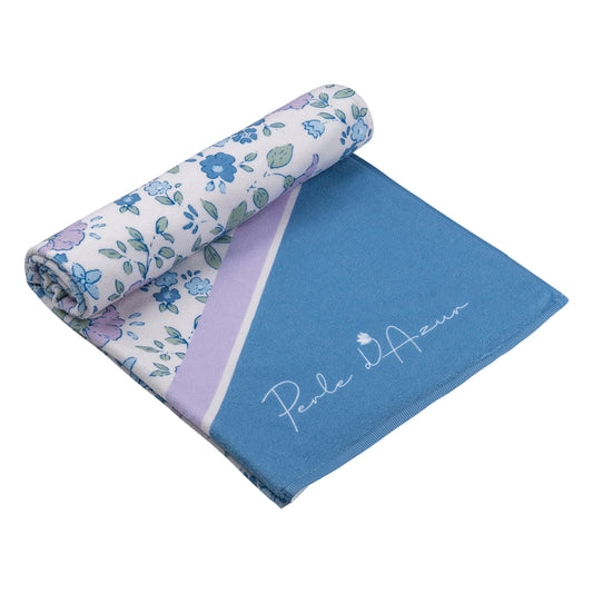 Παιδική πετσέτα παραλίας blue floral Perle D'azur