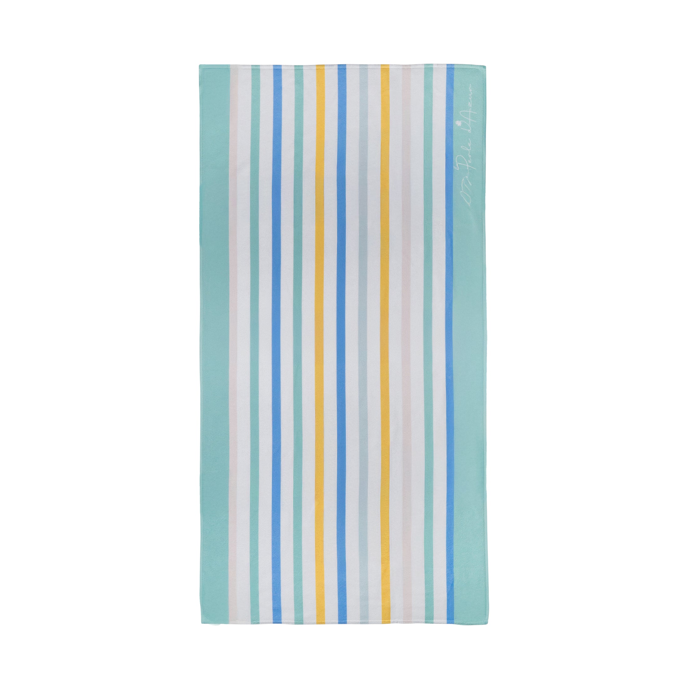 Παιδική πετσέτα παραλίας green blue stripes Perle D'azur