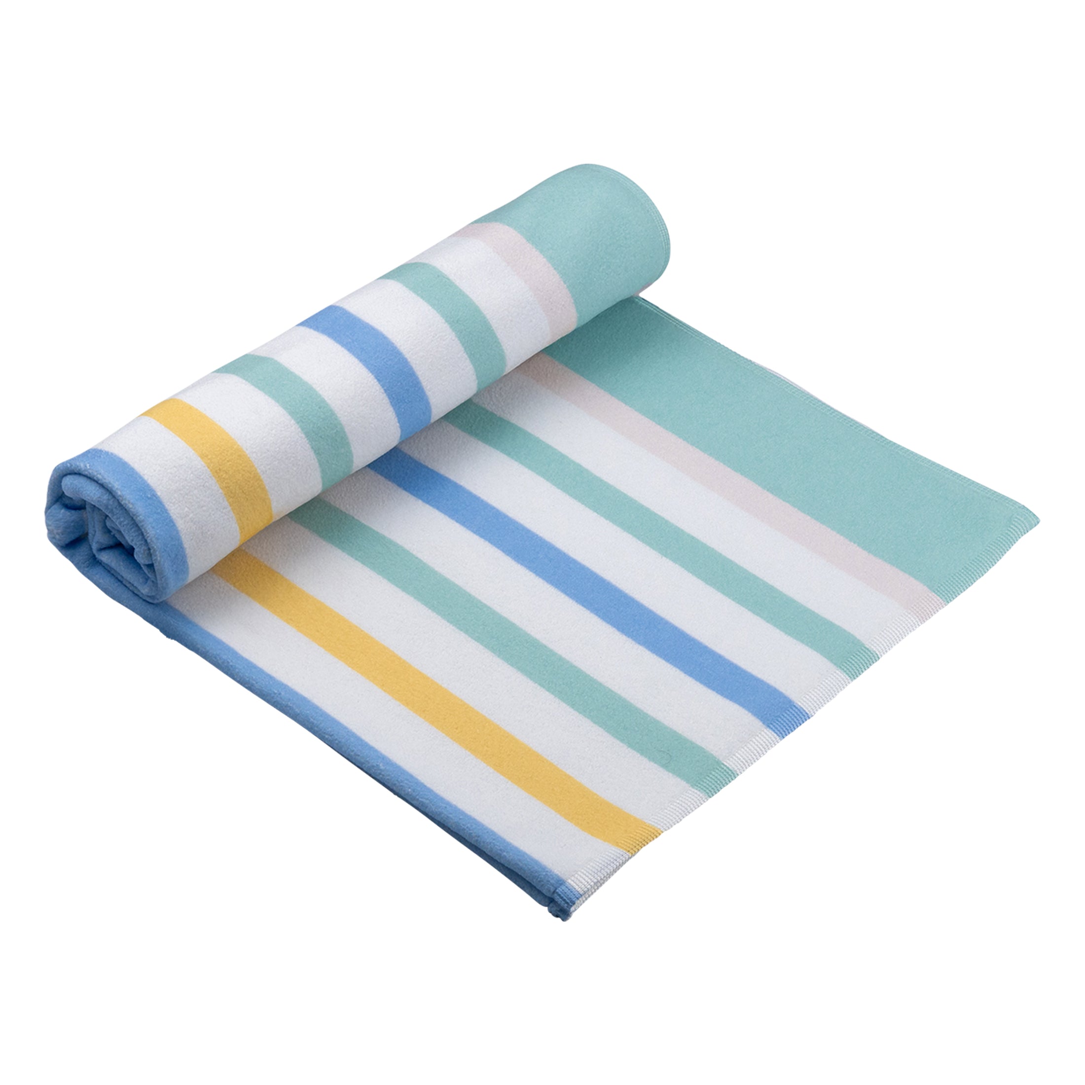 Παιδική πετσέτα παραλίας green blue stripes Perle D'azur
