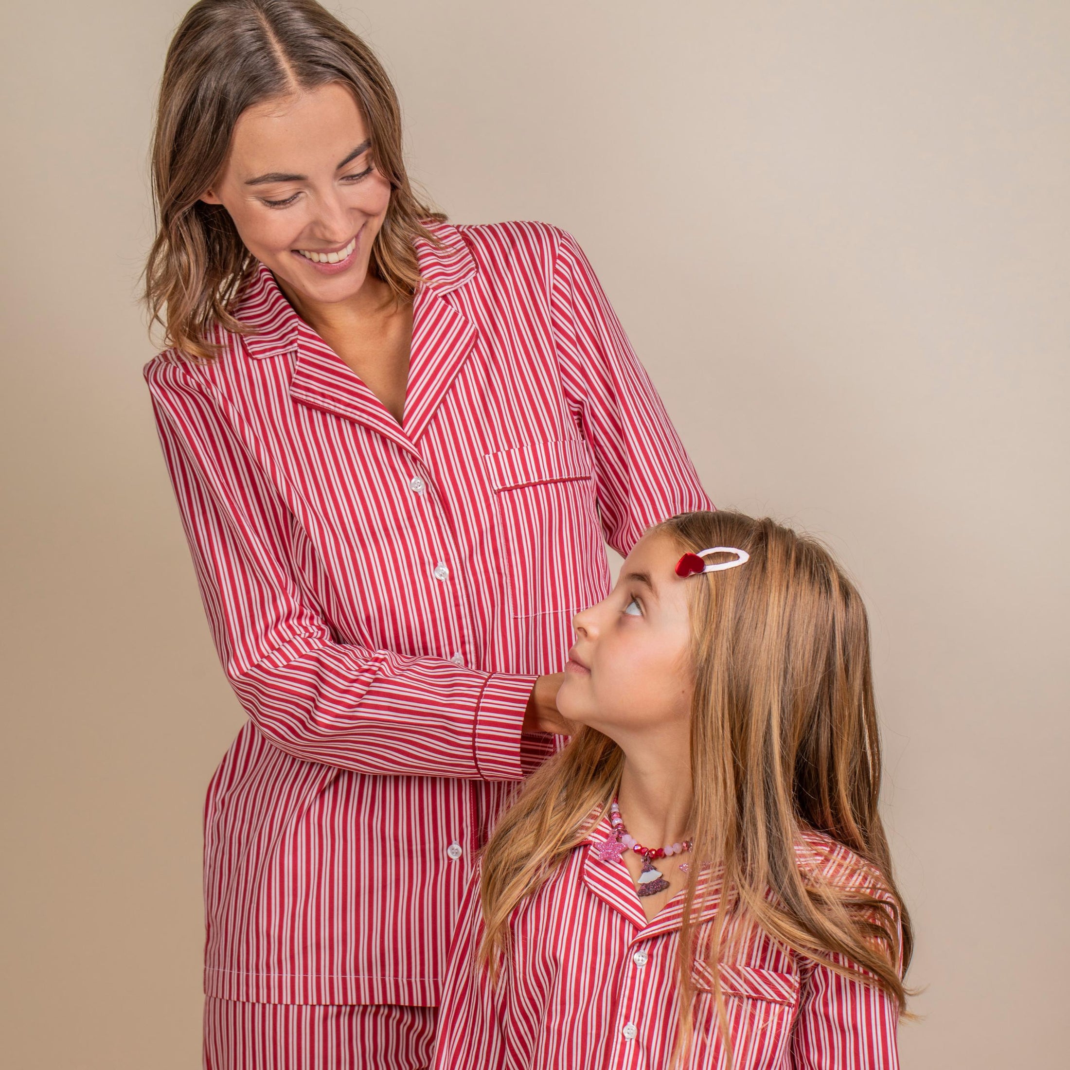 Παιδική πιτζάμα Classic holiday red stripes poplin Perle D'azur
