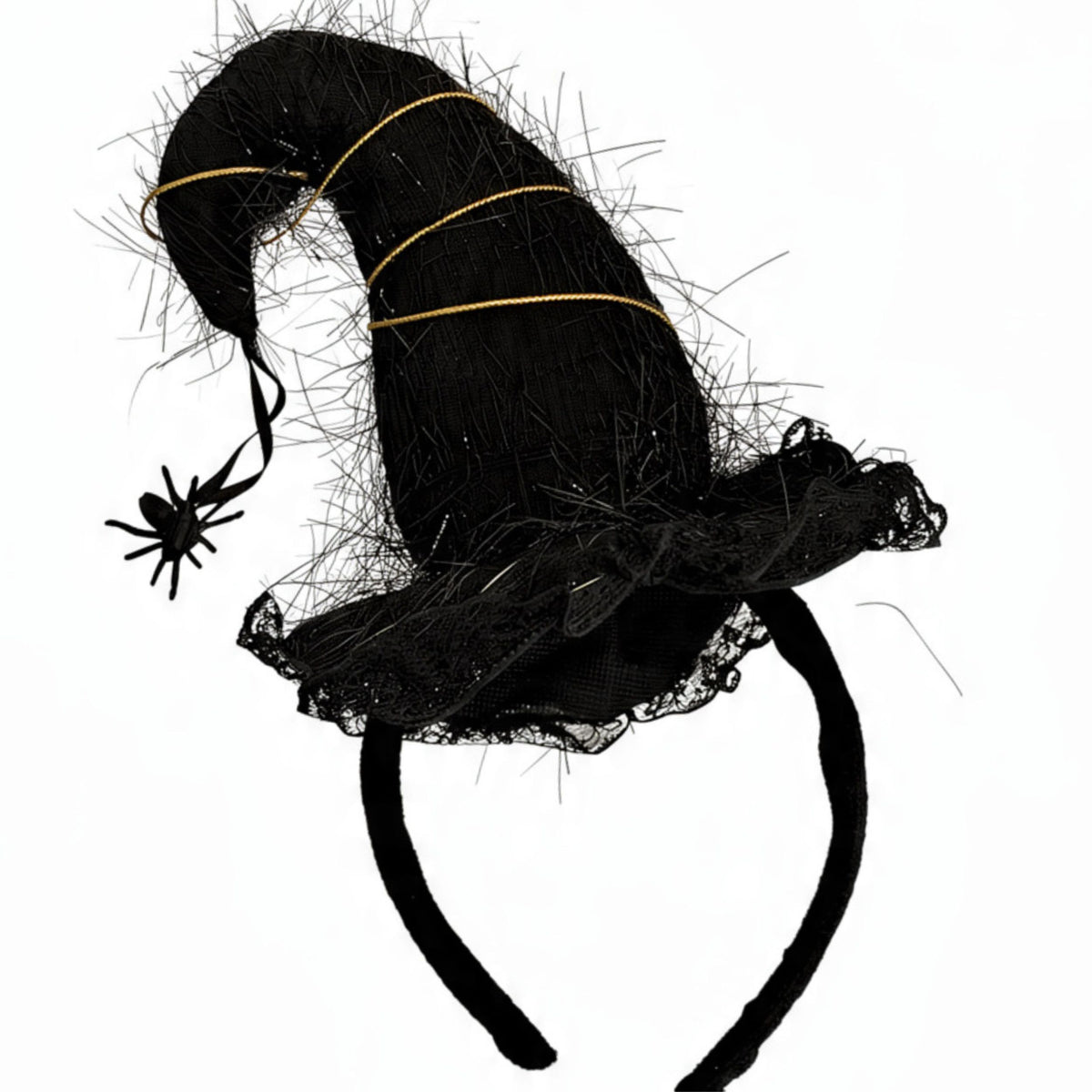 Παιδική στέκα μαλλιών Halloween με καπέλο μάγισσας και αράχνη μαύρο Jomalmi Kids