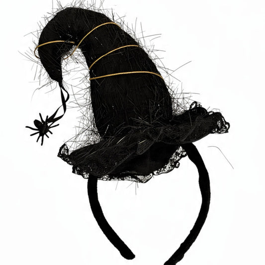 Παιδική στέκα μαλλιών Halloween με καπέλο μάγισσας και αράχνη μαύρο Jomalmi Kids