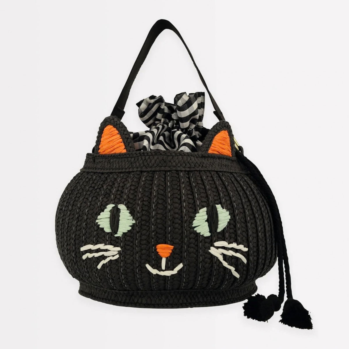 Παιδική τσάντα πλεκτή μαύρη Halloween Cat Meri Meri