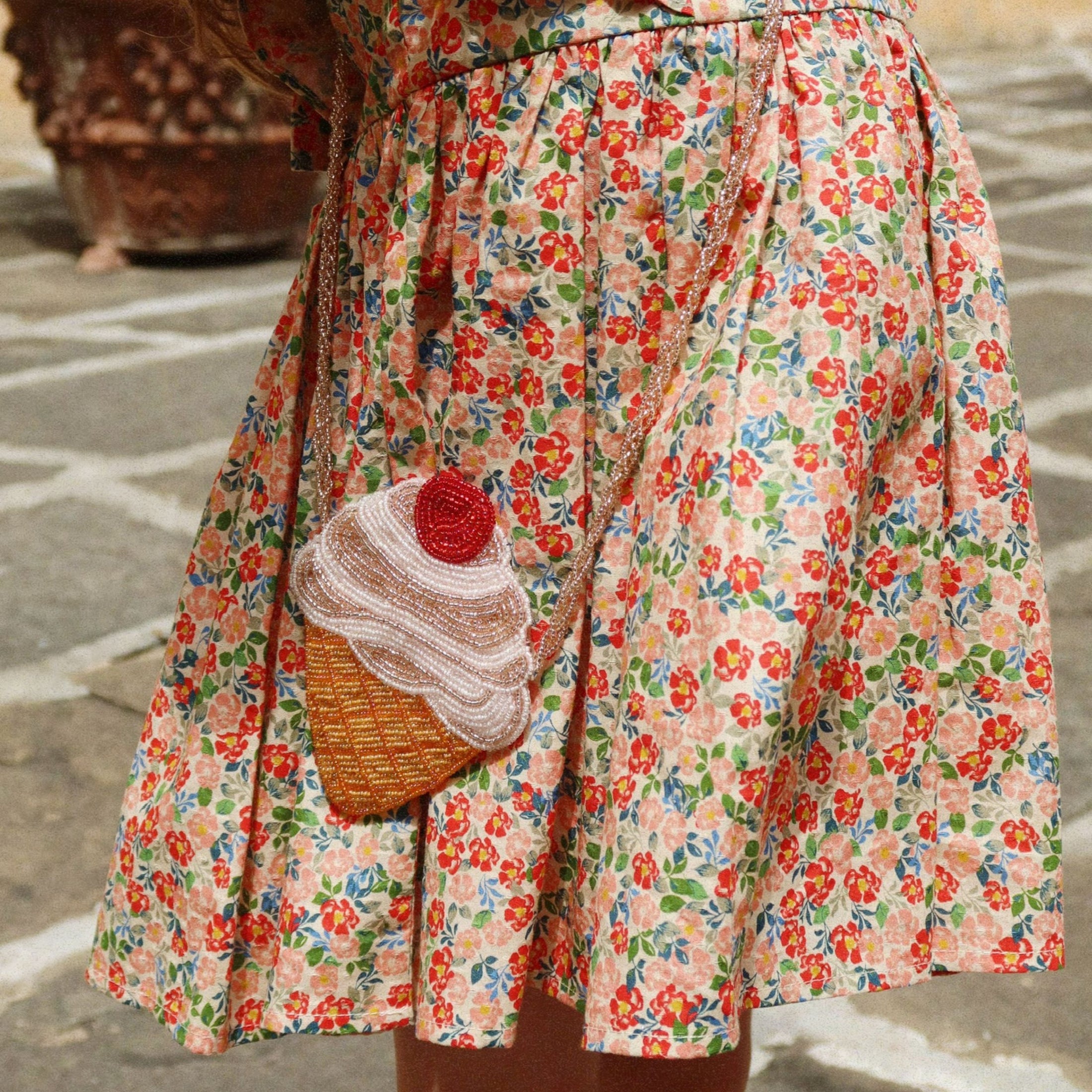 Παιδική τσάντα πορτοφολάκι παγωτό με χάντρες Konges Slojd