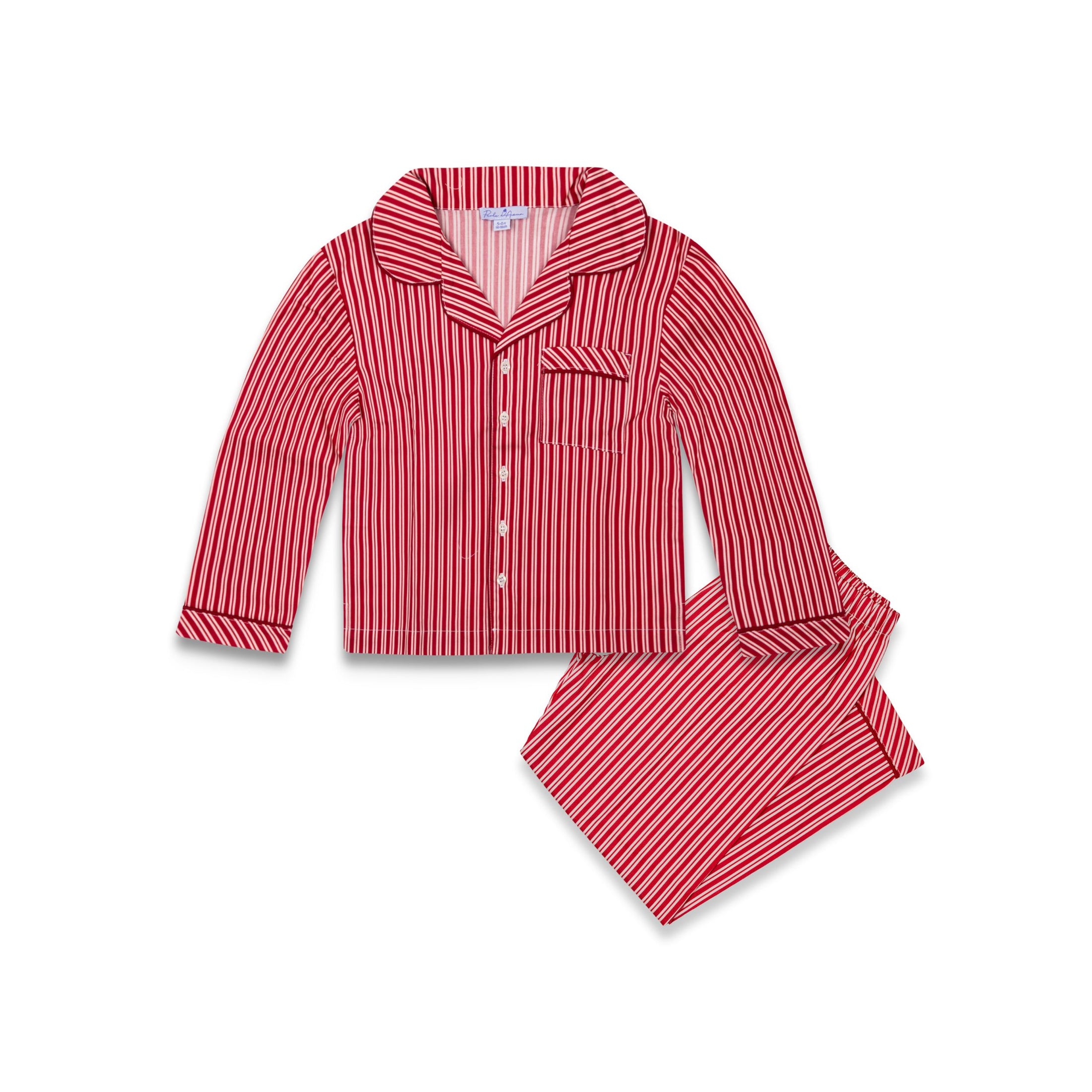 Παιδική πιτζάμα Classic holiday red stripes poplin Perle D'azur