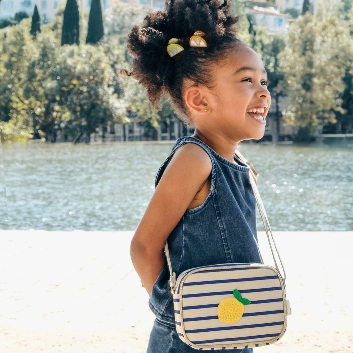 Παιδική τσάντα με ρίγες λεμόνι Rockahula