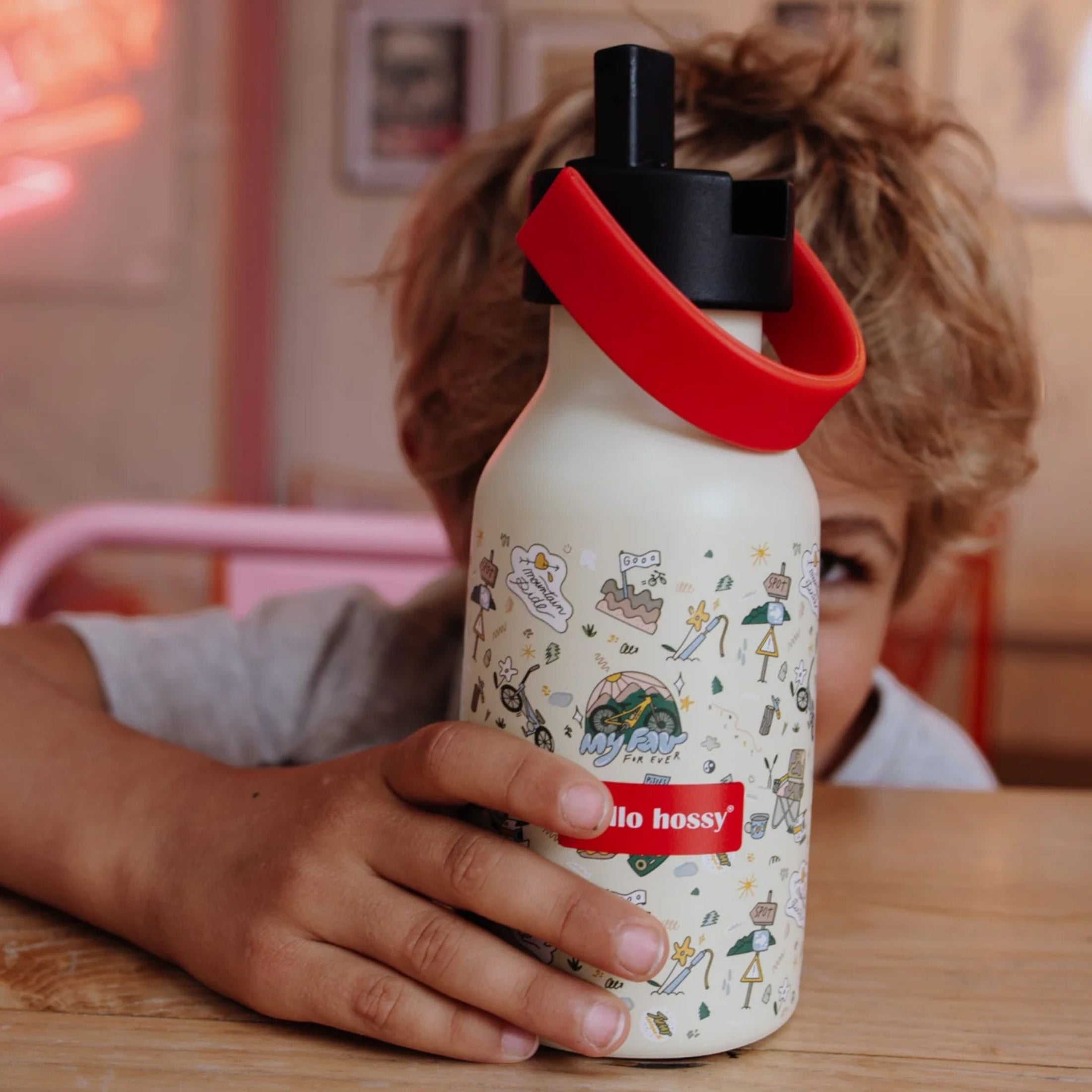 Παιδικό ανοξείδωτο μπουκάλι θερμός Mountain Ride Hello Hossy 350ml