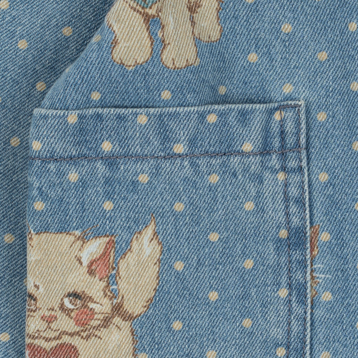 Παιδικό denim jacket Magot Collar με γατάκια Konges Slojd