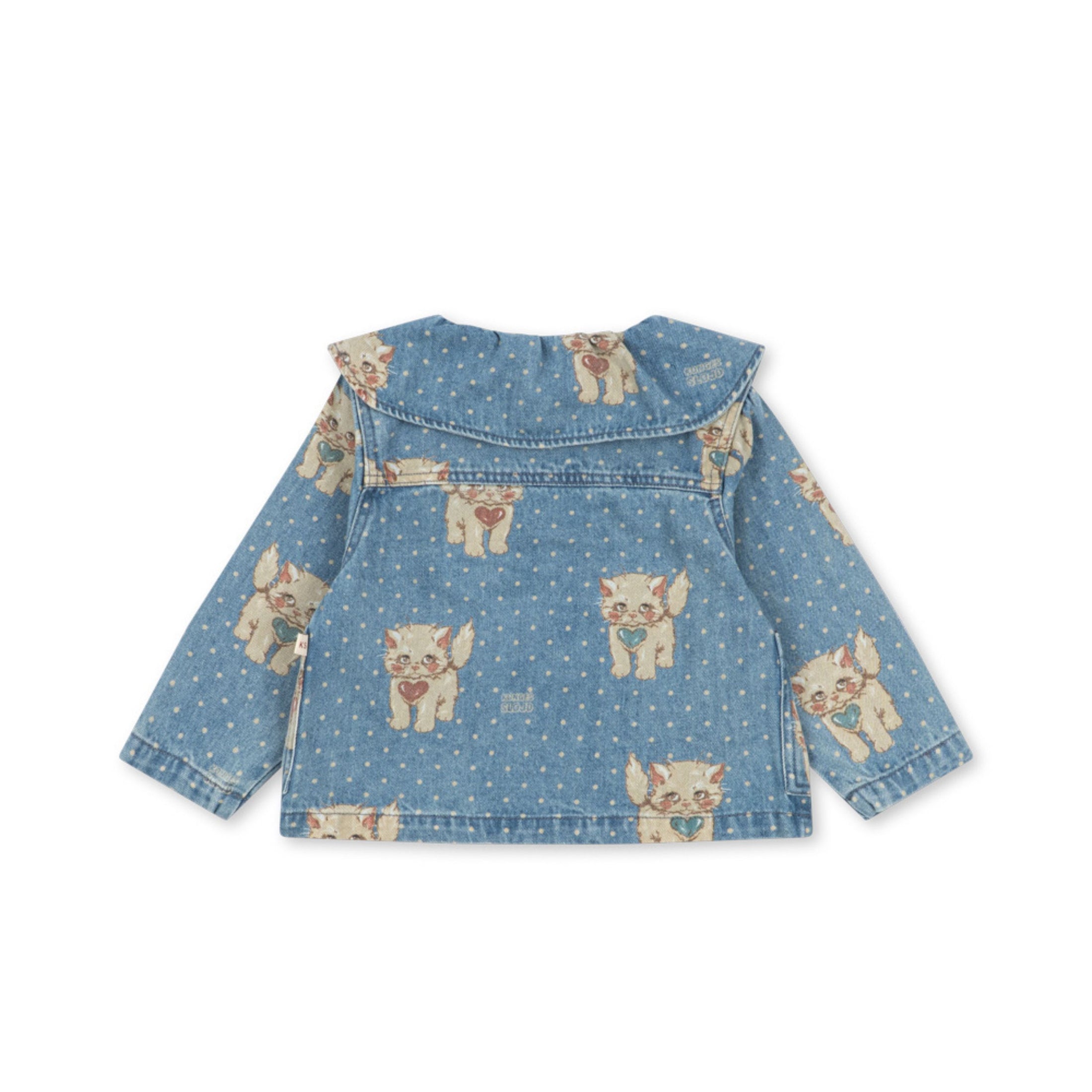 Παιδικό denim jacket Magot Collar με γατάκια Konges Slojd