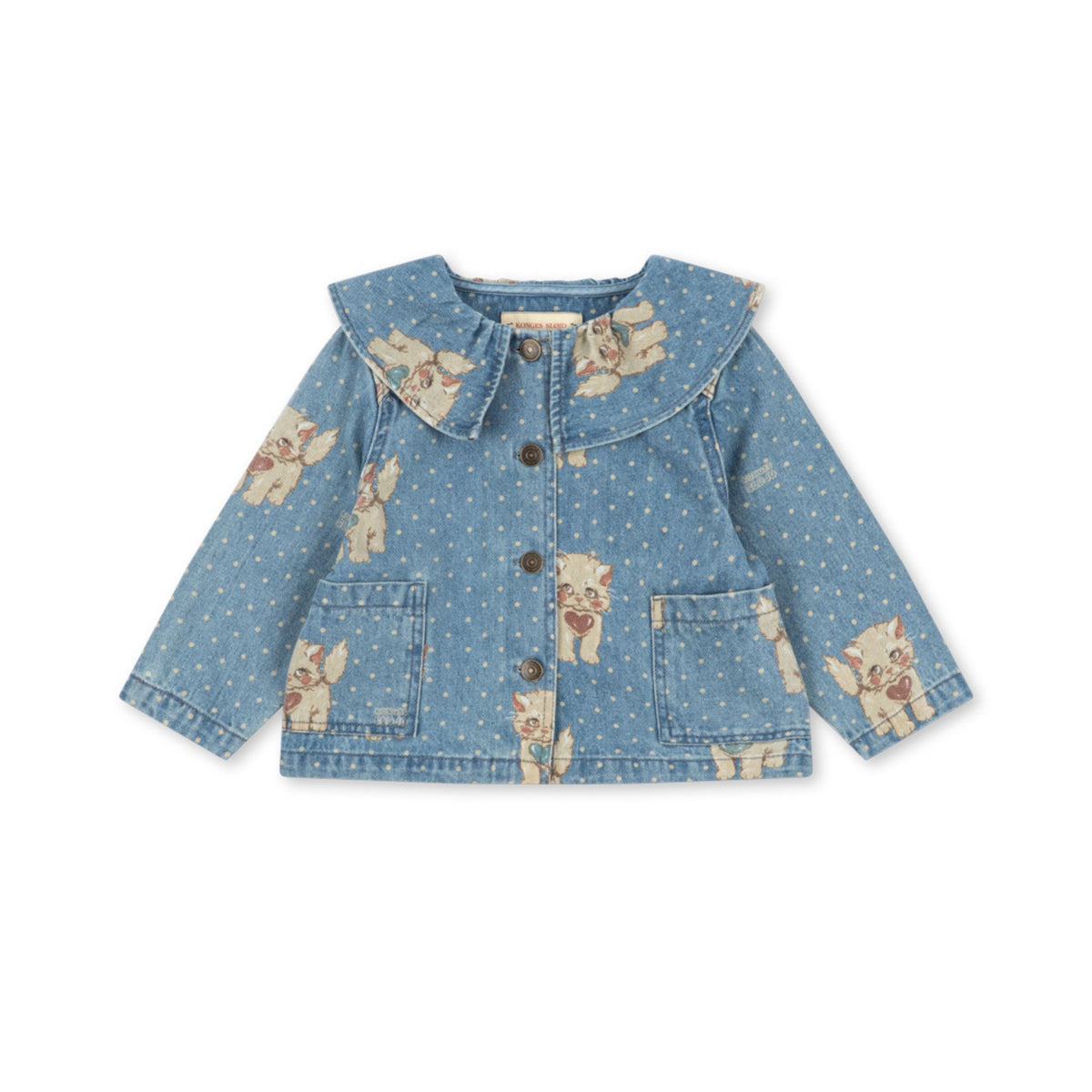 Παιδικό denim jacket Magot Collar με γατάκια Konges Slojd