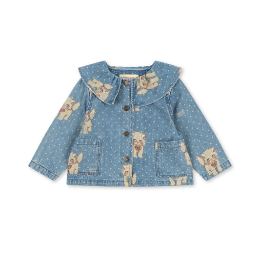 Παιδικό denim jacket Magot Collar με γατάκια Konges Slojd