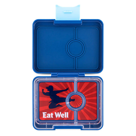 Παιδικό φαγητοδοχείο με 3 χωρίσματα Kung Fu μπλε Yumbox
