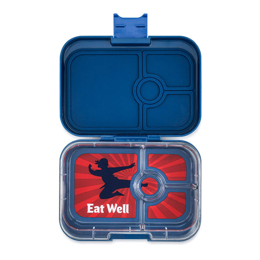 Παιδικό φαγητοδοχείο panino με 4 χωρίσματα Kung Fu μπλε Yumbox
