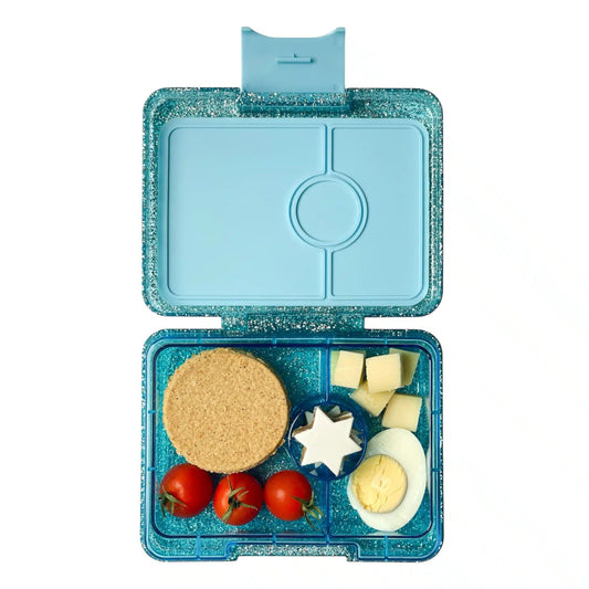 Παιδικό φαγητοδοχείο Twinkle Teal 3 χωρίσματα glitter τιρκουάζ Yumbox