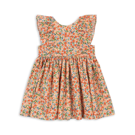 Παιδικό φόρεμα με βολάν & φιόγκο πολύχρωμο Konges Slojd