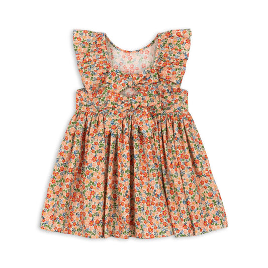 Παιδικό φόρεμα με βολάν & φιόγκο πολύχρωμο Konges Slojd