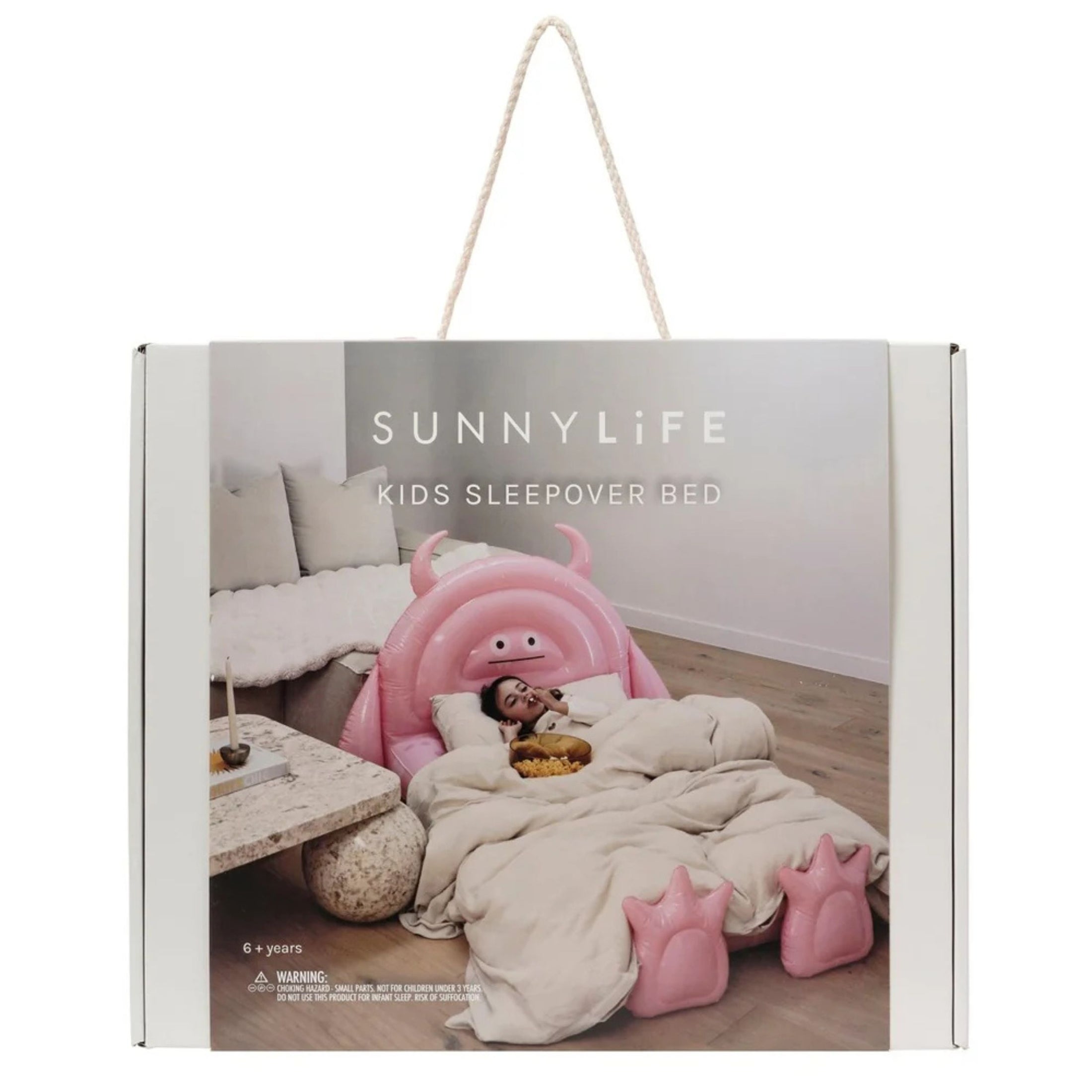 Παιδικό φουσκωτό στρώμα ύπνου Monster ροζ SunnyLife