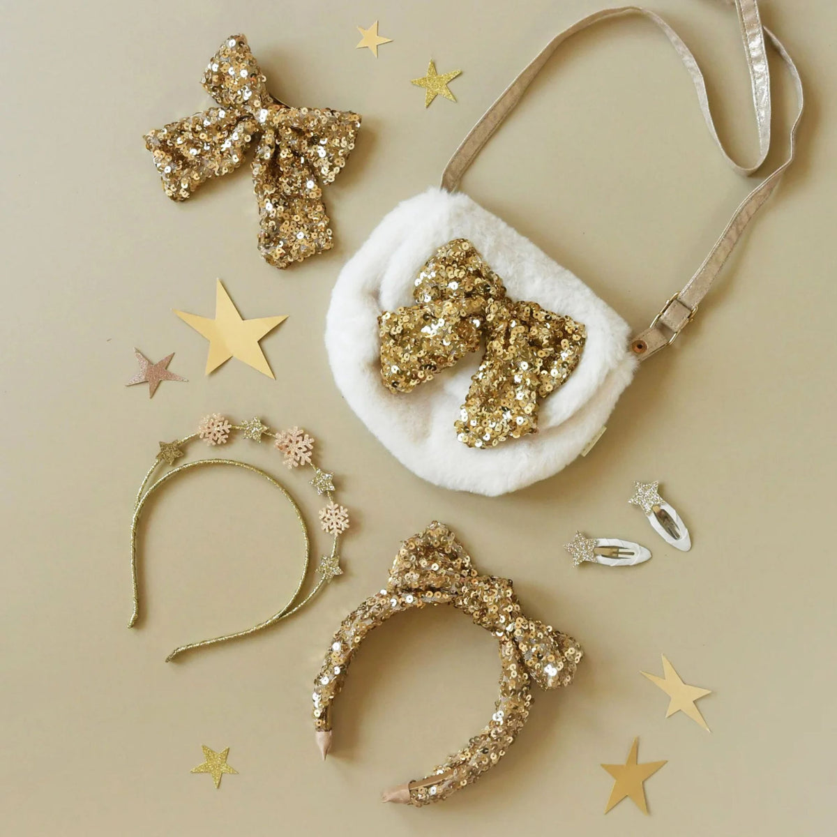 Παιδικό κλιπ μαλλιών φιόγκος με παγιέτες Bedazzle Rockahula