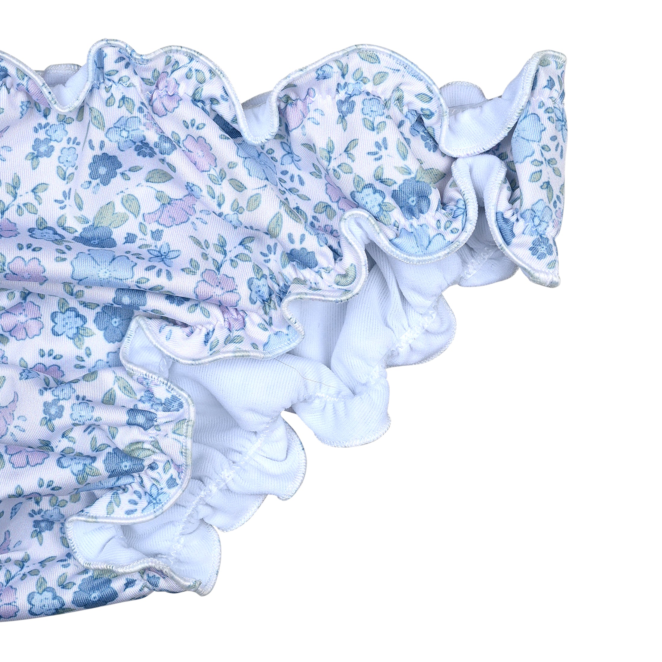 Παιδικό μαγιό φρου φρου μπικίνι blue floral Perle D'azur