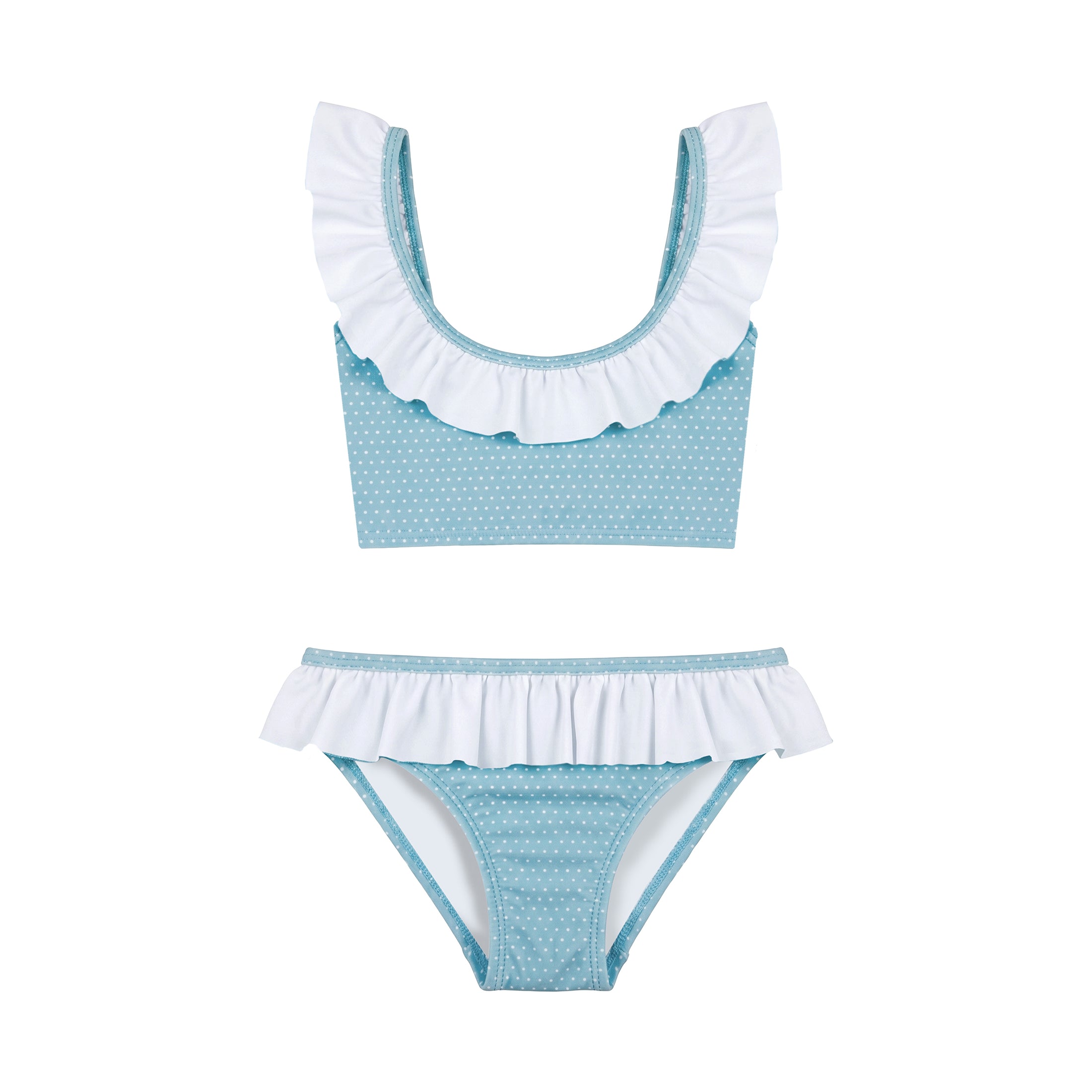 Παιδικό μαγιό μπικίνι Aqua Dots Ruffles Perle D'azur