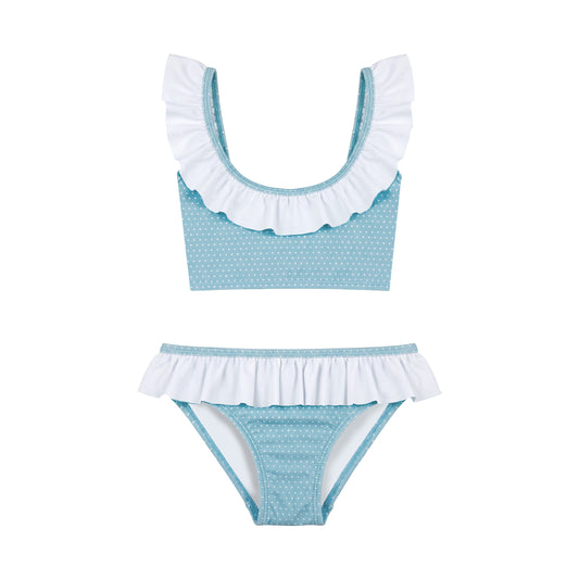 Παιδικό μαγιό μπικίνι Aqua Dots Ruffles Perle D'azur