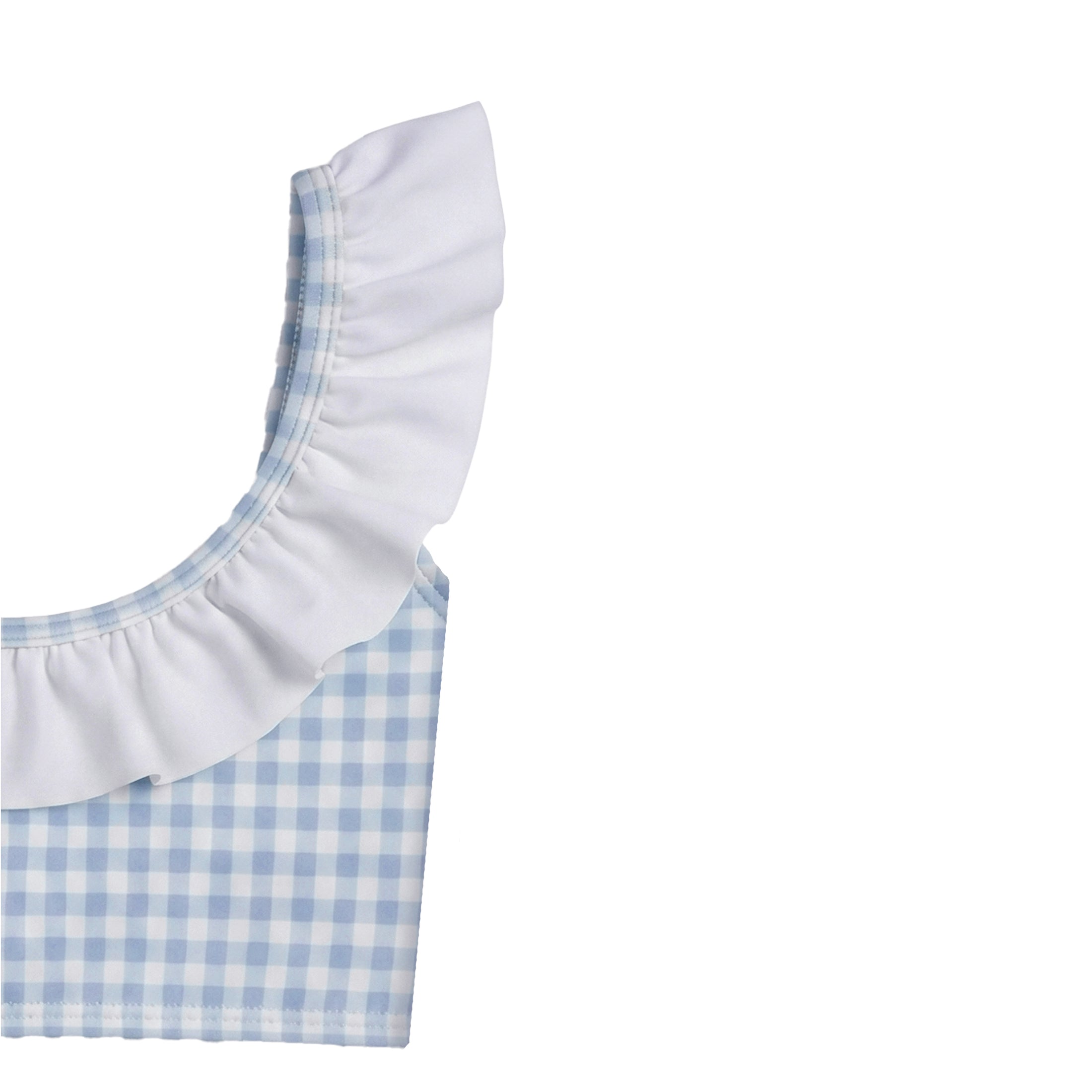 Παιδικό μαγιό μπικίνι Blue Gingham Ruffles Perle D'azur
