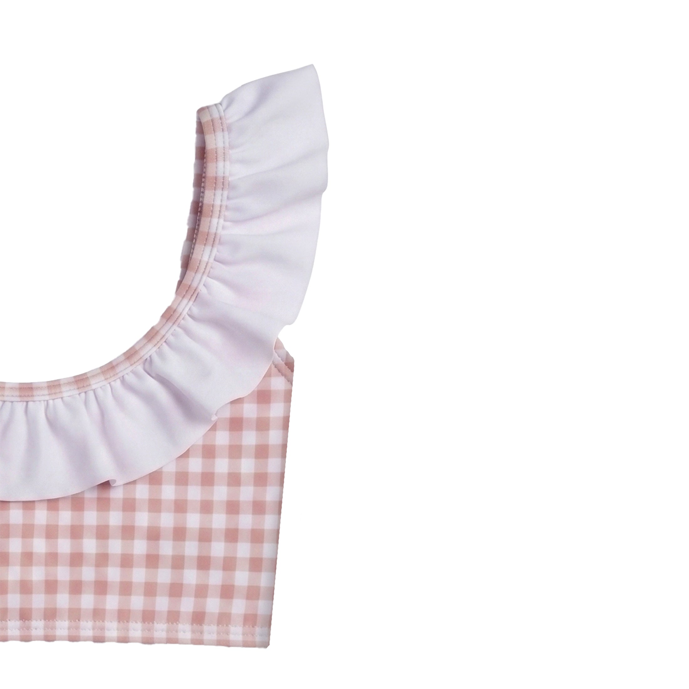 Παιδικό μαγιό μπικίνι nude Gingham Ruffles Perle D'azur