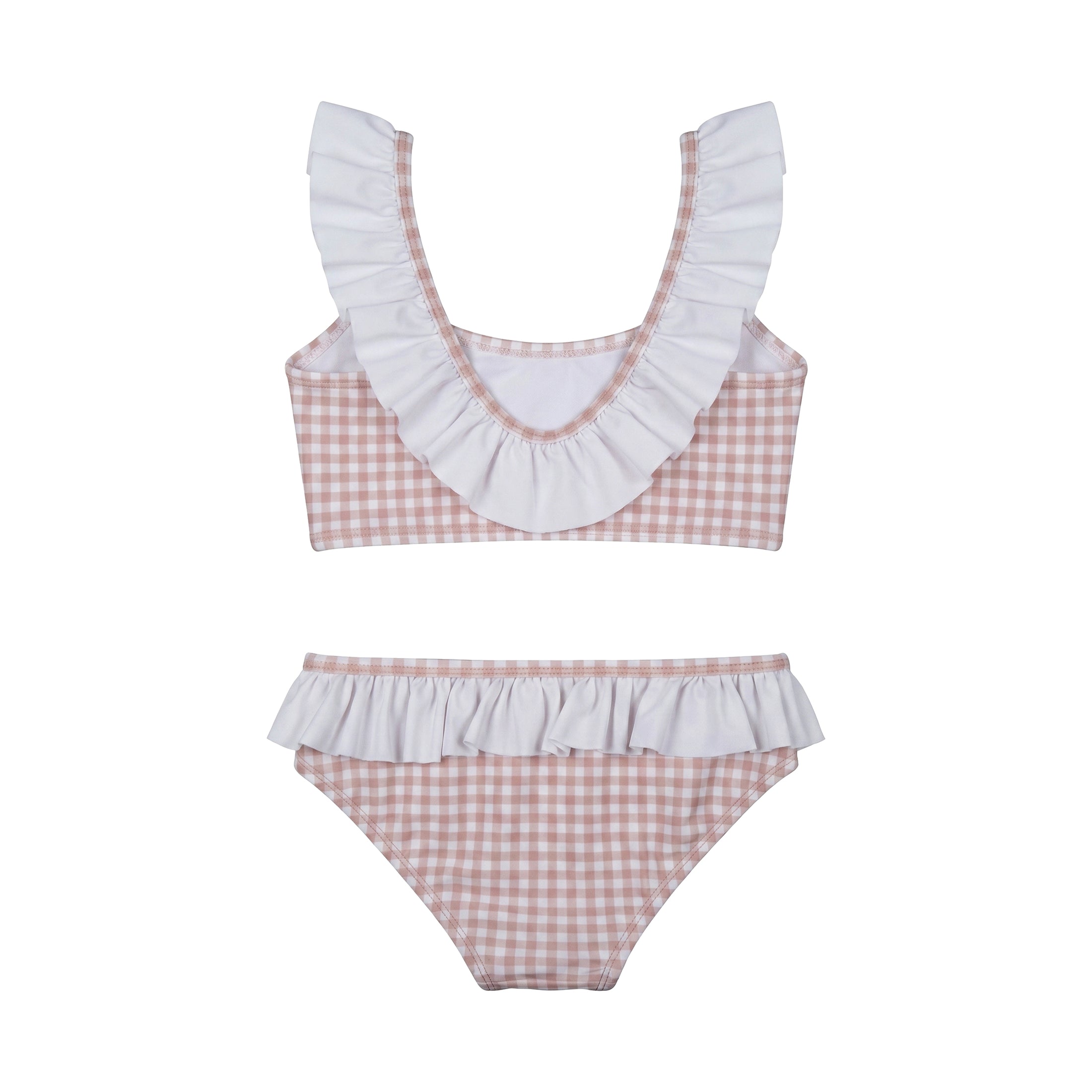 Παιδικό μαγιό μπικίνι nude Gingham Ruffles Perle D'azur