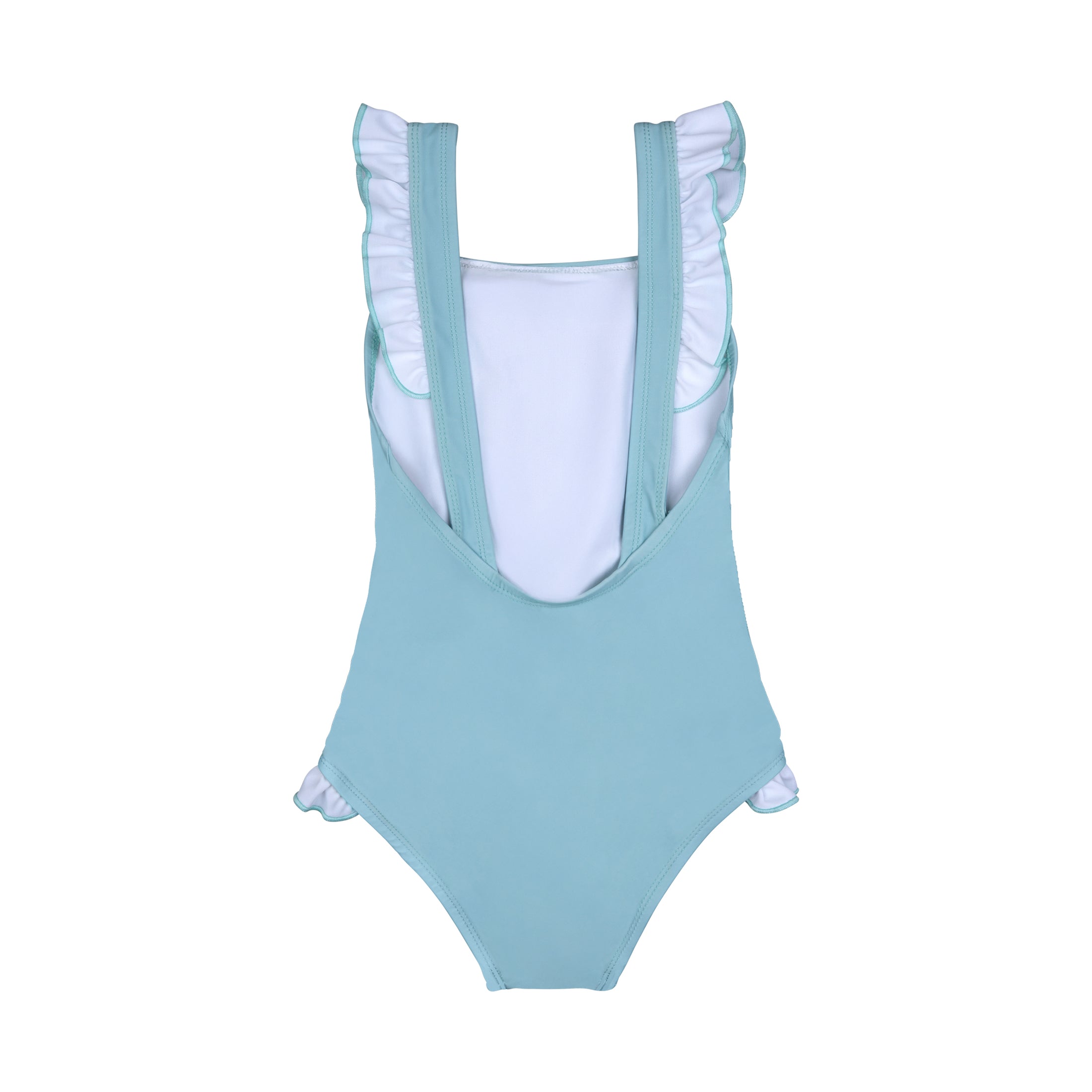 Παιδικό Μαγιό Ολόσωμο Aqua Square Neck Ruffles Perle D'azur