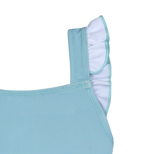 Παιδικό Μαγιό Ολόσωμο Aqua Square Neck Ruffles Perle D'azur