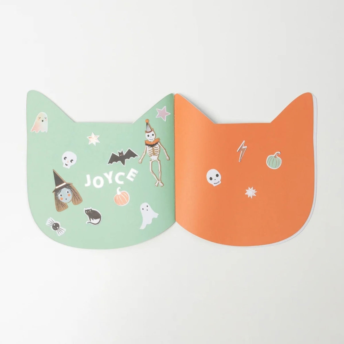 Παιδικό μπλοκ ζωγραφικής με αυτοκόλλητα Halloween Cat Meri Meri