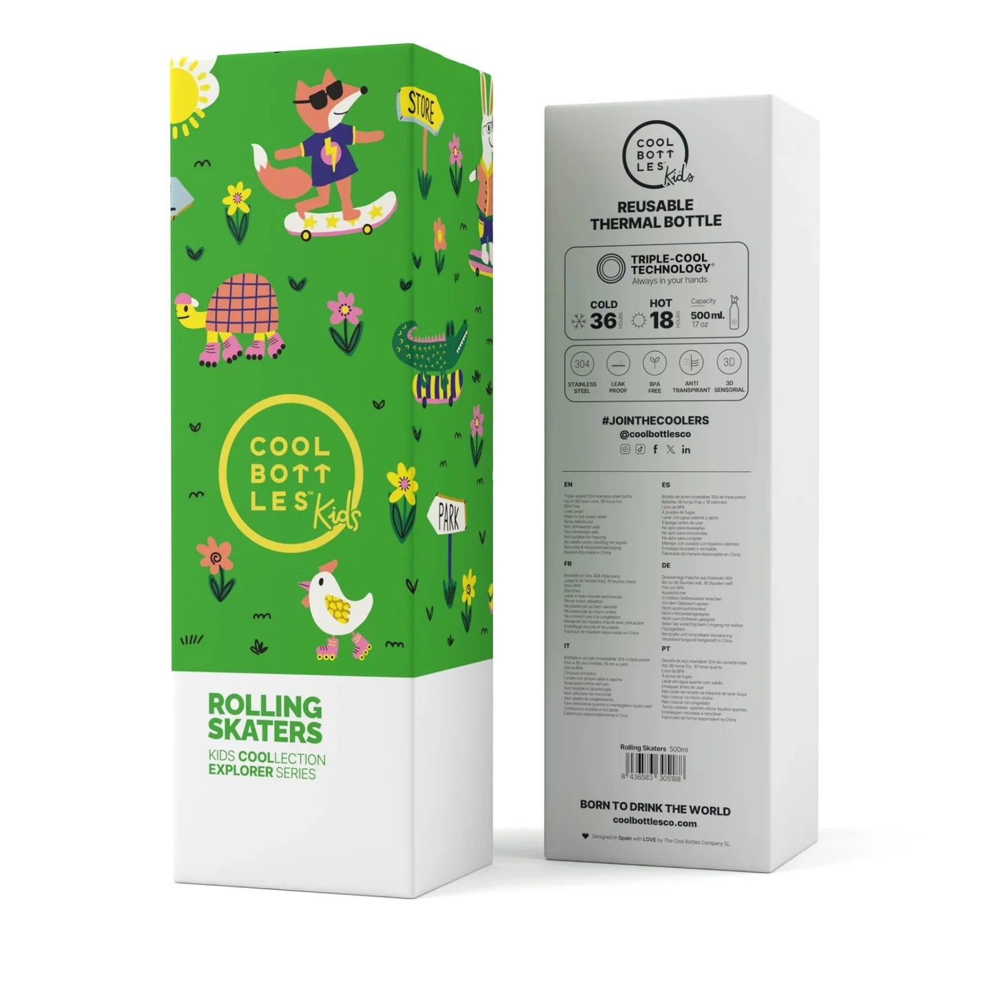 Παιδικό ανοξείδωτο μπουκάλι rolling skaters 500ml Cool Bottles