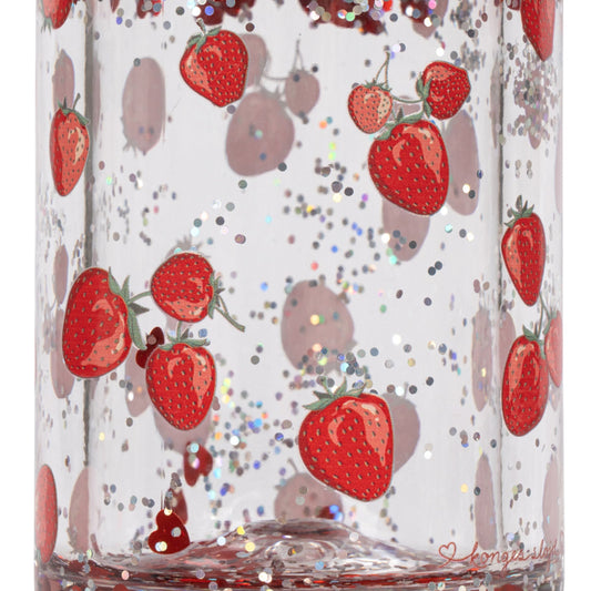 Παιδικό παγούρι Glitter με φράουλες 400ml Konges Slοjd