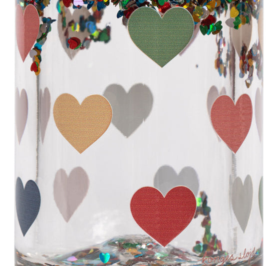 Παιδικό παγούρι Glitter με καρδιές 400ml Konges Slοjd